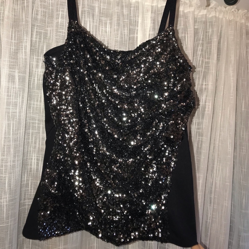 runched sequin top